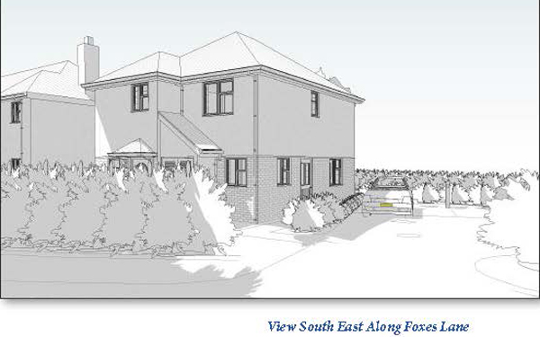 Lot: 122 - FREEHOLD SITE WITH PLANNING - View South East Along Foxes Lane